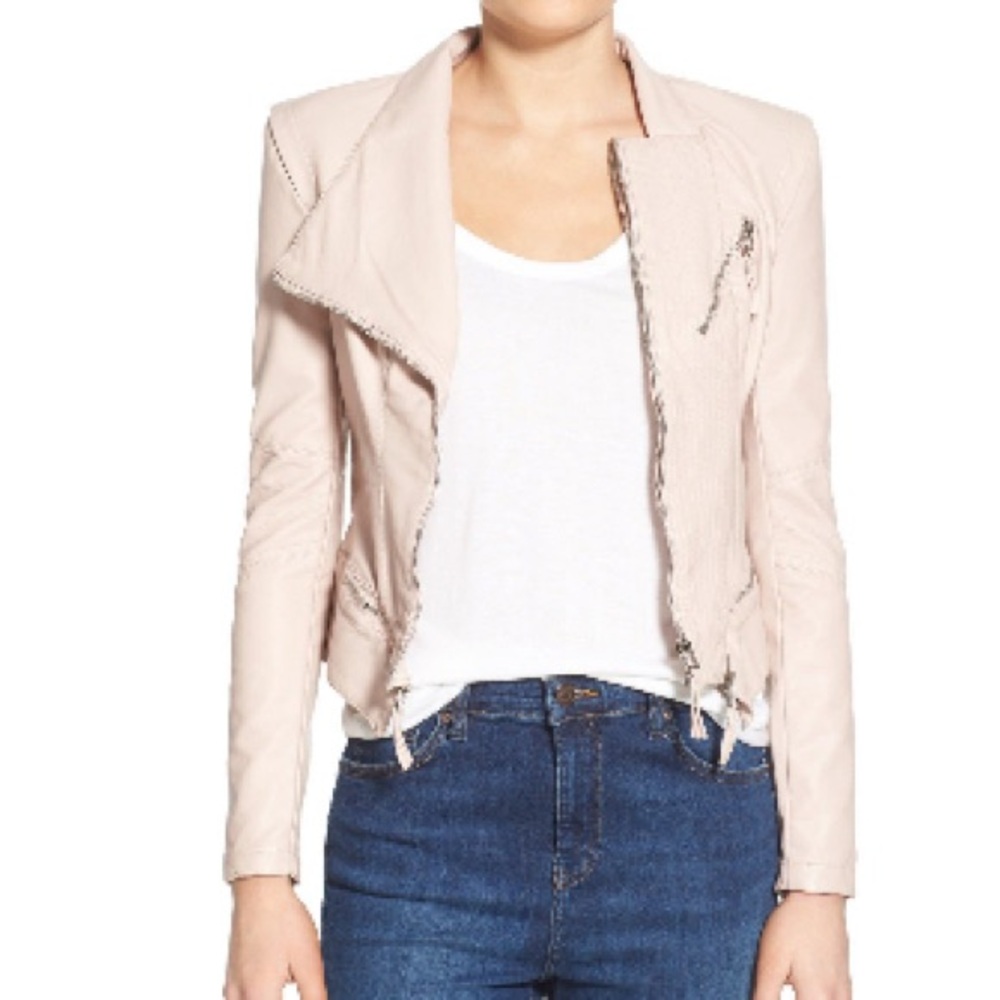 BLANKNYC Faux Leather Blush Pink Jacket